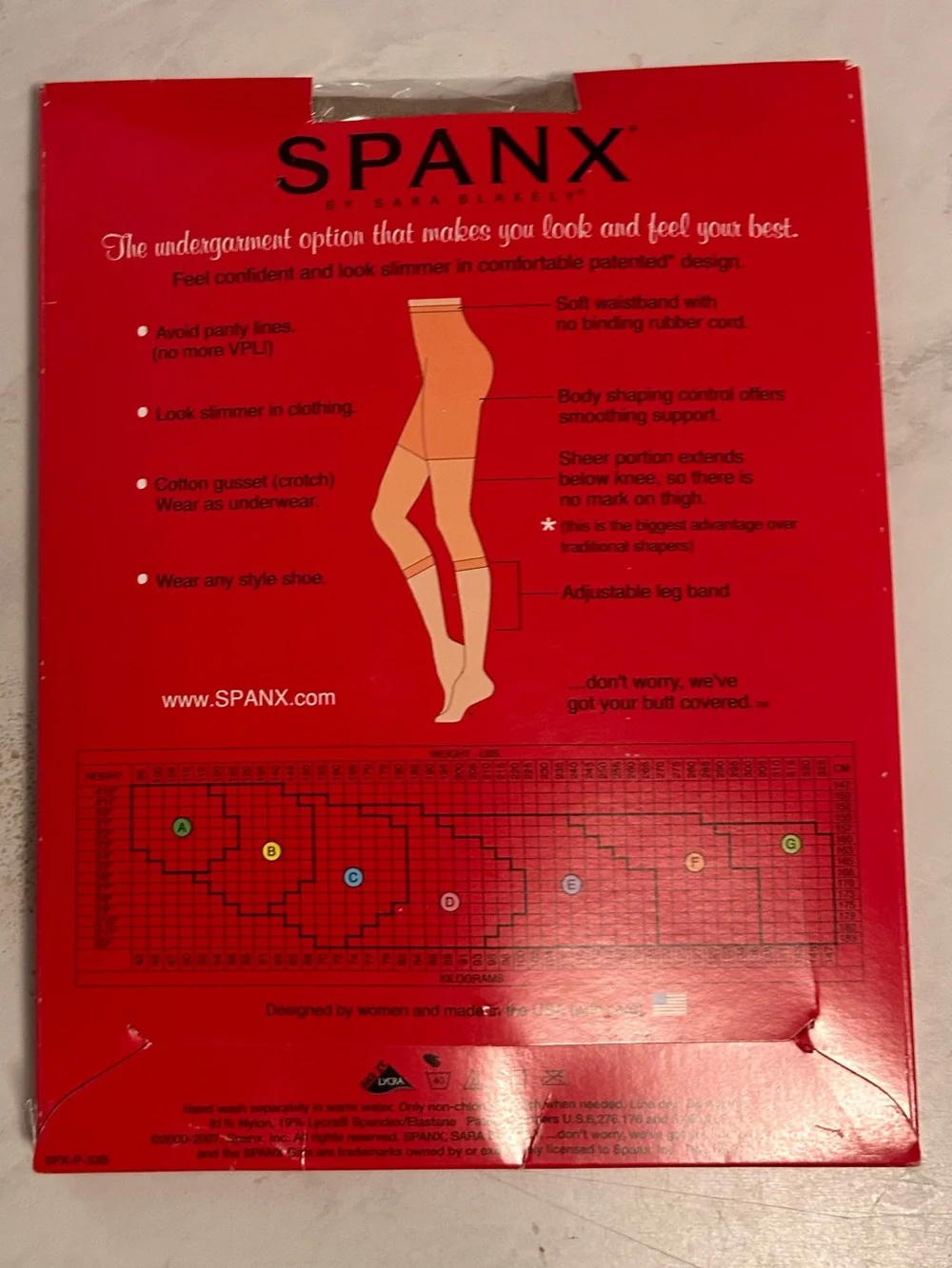 Spanx Footless Body by Shaping Pantyhose Black Medium Control Size C Made in USA